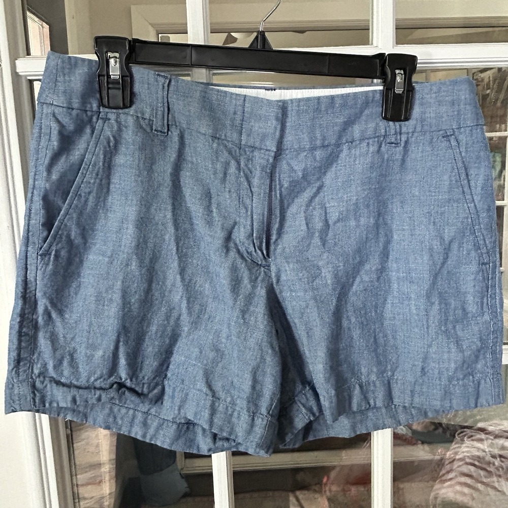 J.Crew Re-Imagined Chambray Chino‎ Shirts Indigo Blue 100% Cotton Size 8